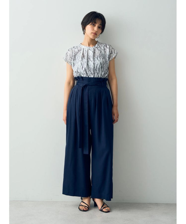 YECCA VECCA「ハイウエストリボンワイドパンツ」|その他|