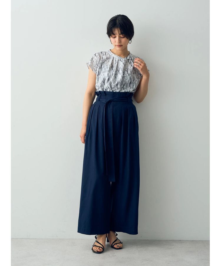 YECCA VECCA「ハイウエストリボンワイドパンツ」|その他|