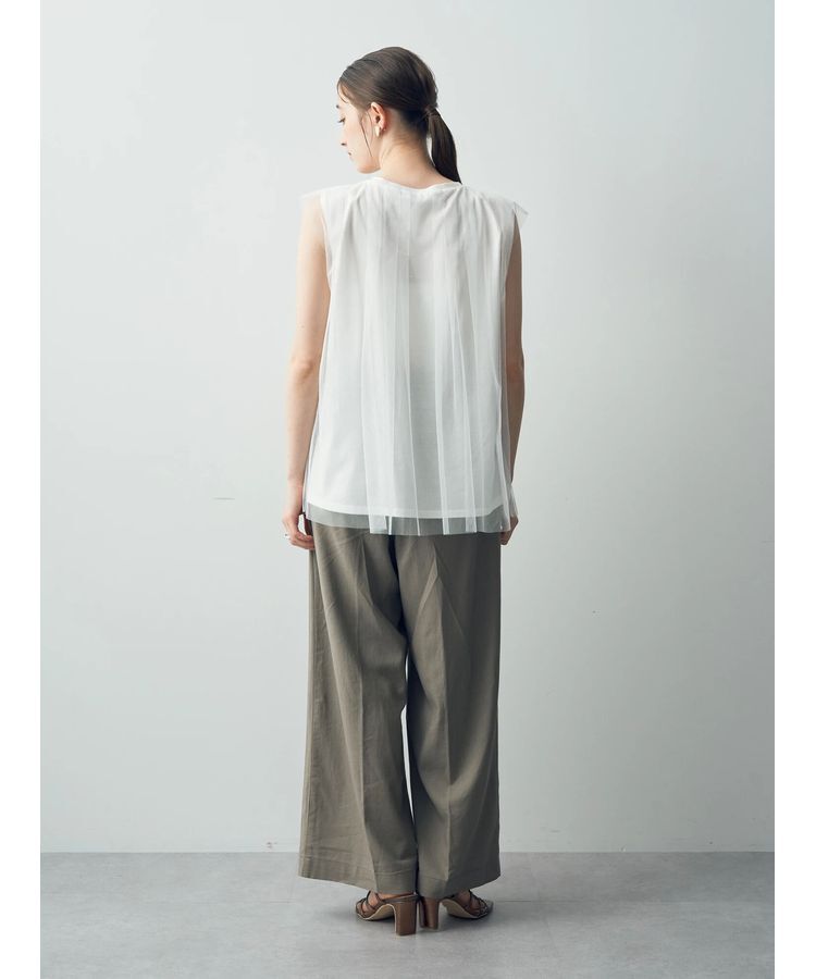 YECCA VECCA「ハイウエストリボンワイドパンツ」|その他|