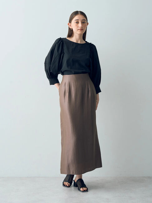 YECCA VECCA「シャイニーロングスカート」|スカート|