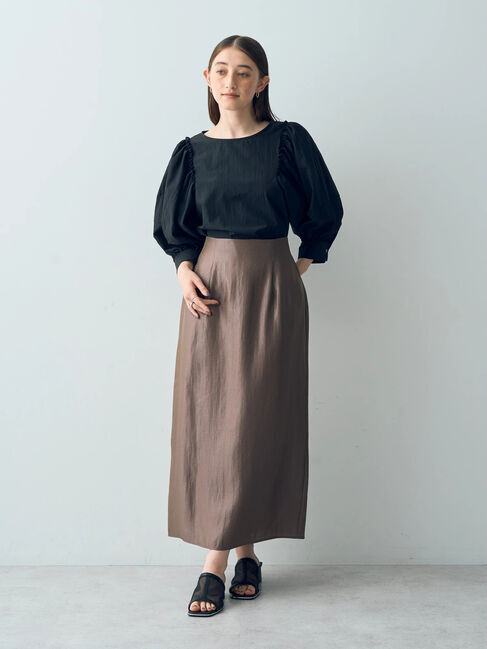 YECCA VECCA「シャイニーロングスカート」|スカート|