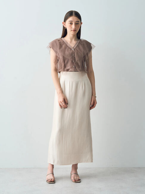 YECCA VECCA「シャイニーロングスカート」|スカート|