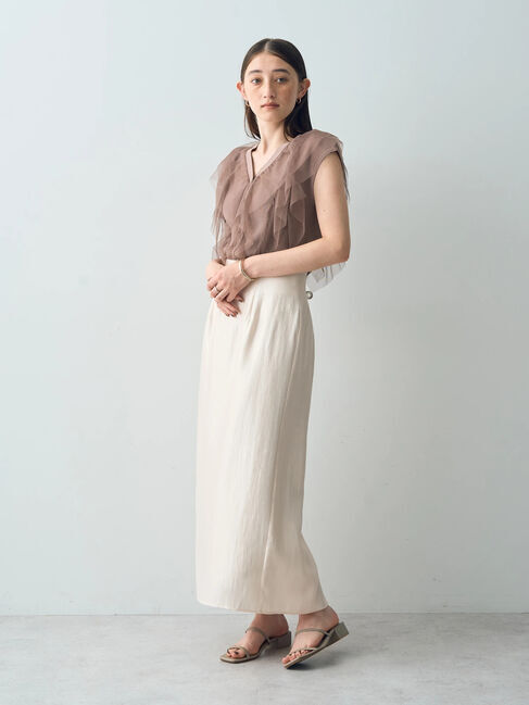 YECCA VECCA「シャイニーロングスカート」|スカート|