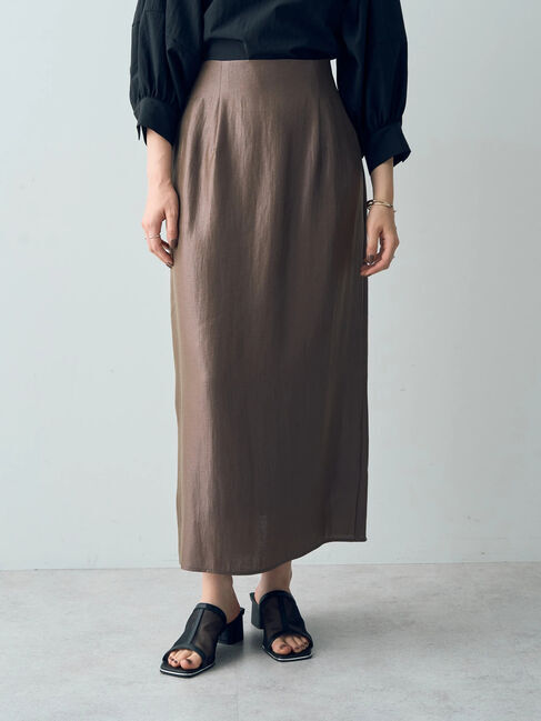 YECCA VECCA「シャイニーロングスカート」|スカート|Mocha
