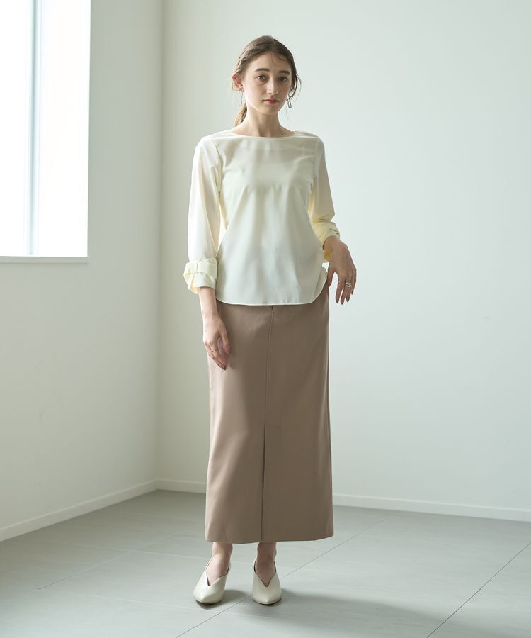 YECCA VECCA「タイトロングスカート」|タイト|Beige