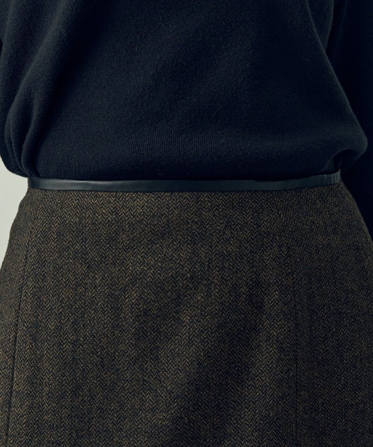 YECCA VECCA「ツイードパイピングスカート」|タイト|