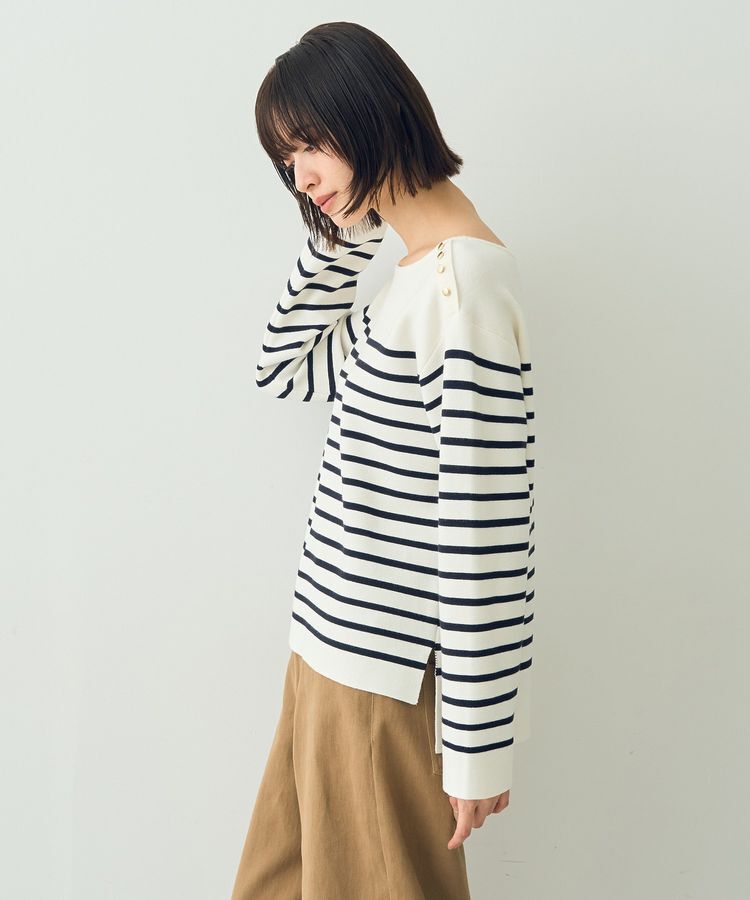 YECCA VECCA「ミラノリブ金釦ニット」|ニット・セーター|