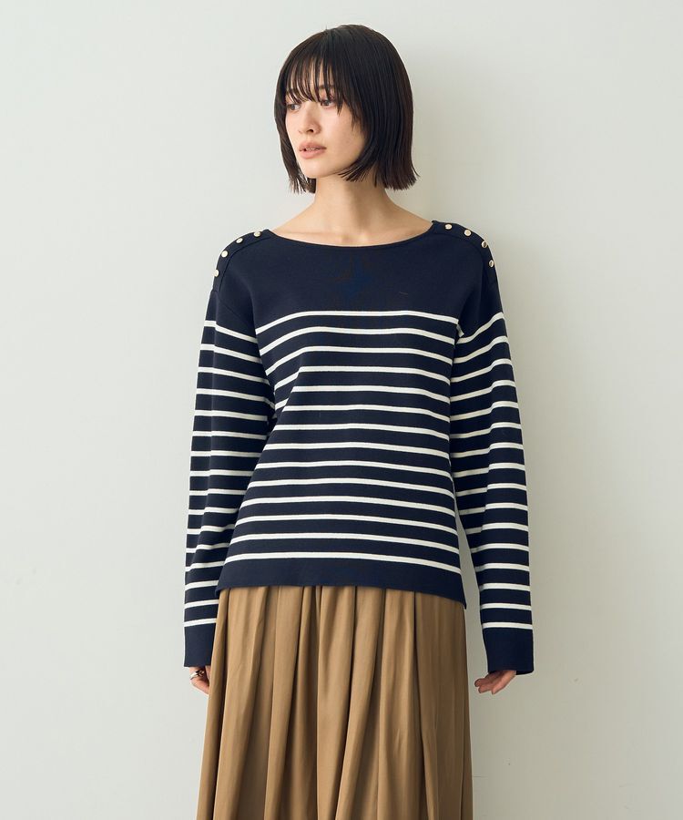 YECCA VECCA「ミラノリブ金釦ニット」|ニット・セーター|