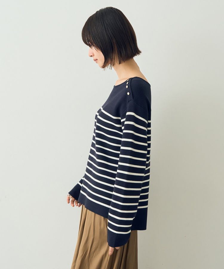 YECCA VECCA「ミラノリブ金釦ニット」|ニット・セーター|