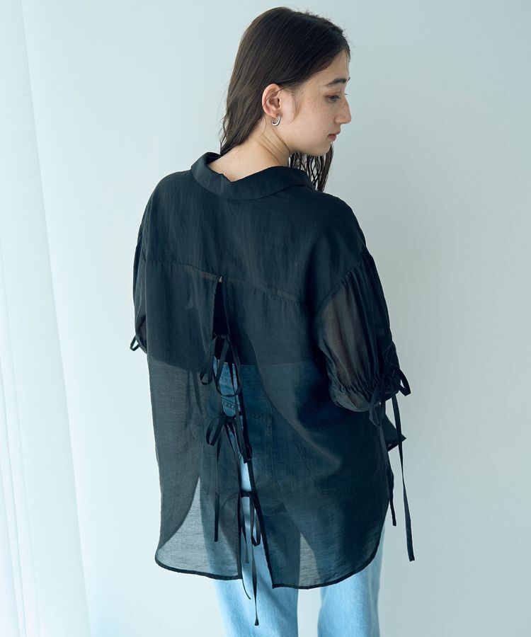 YECCA VECCA「バックリボンシアーシャツ」|シャツ・ブラウス|