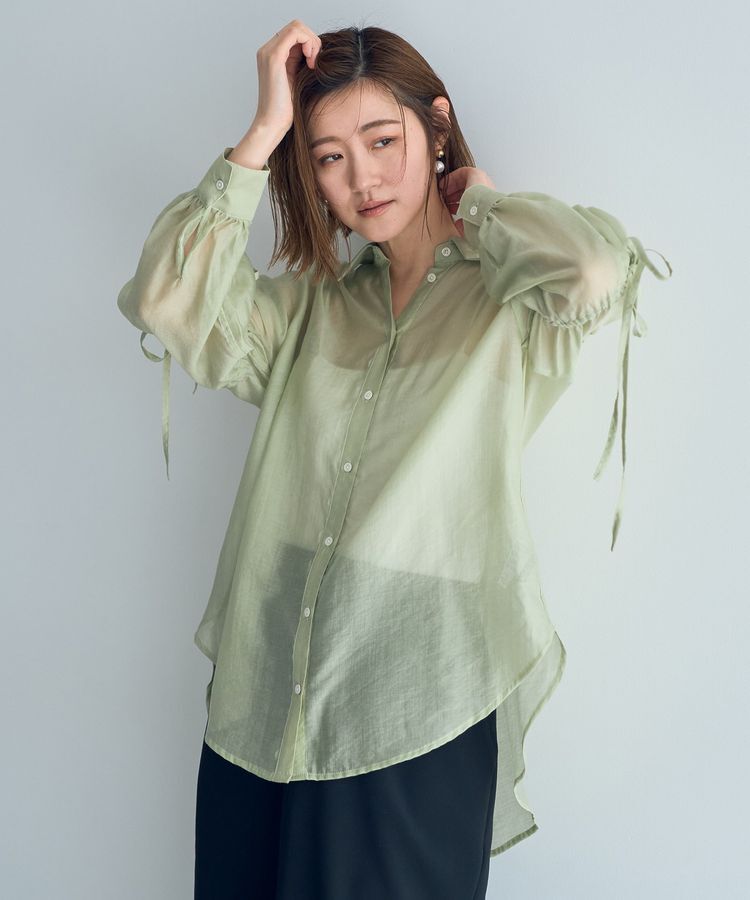 YECCA VECCA「バックリボンシアーシャツ」|シャツ・ブラウス|