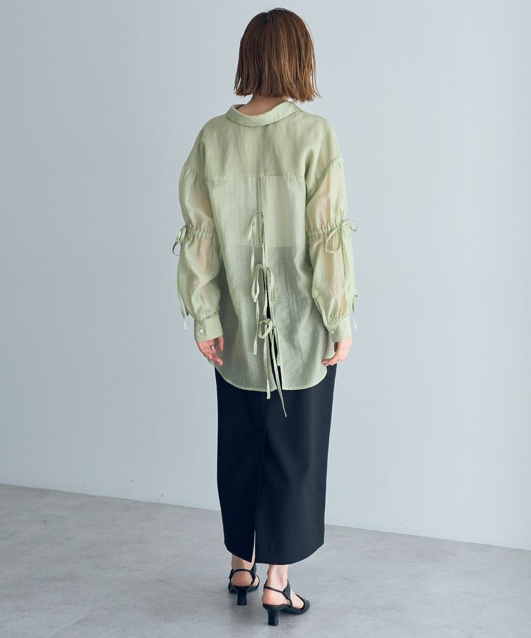 YECCA VECCA「バックリボンシアーシャツ」|シャツ・ブラウス|