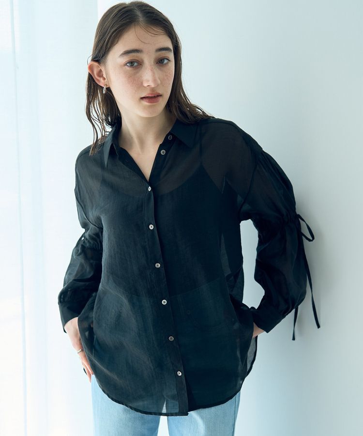 YECCA VECCA「バックリボンシアーシャツ」|シャツ・ブラウス|