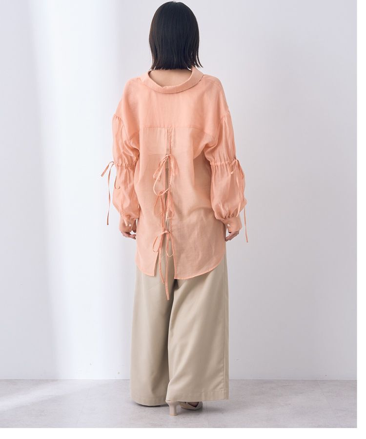 YECCA VECCA「バックリボンシアーシャツ」|シャツ・ブラウス|