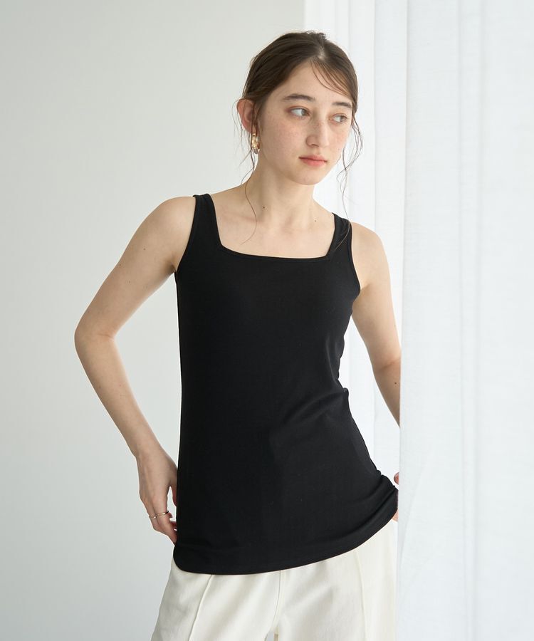 YECCA VECCA「2wayスクエアリブタンクトップ」|インナー|