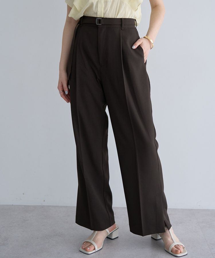 YECCA VECCA「ベルト付きタックストレートパンツ」|その他|