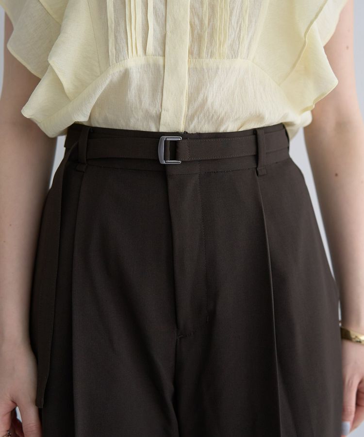 YECCA VECCA「ベルト付きタックストレートパンツ」|その他|