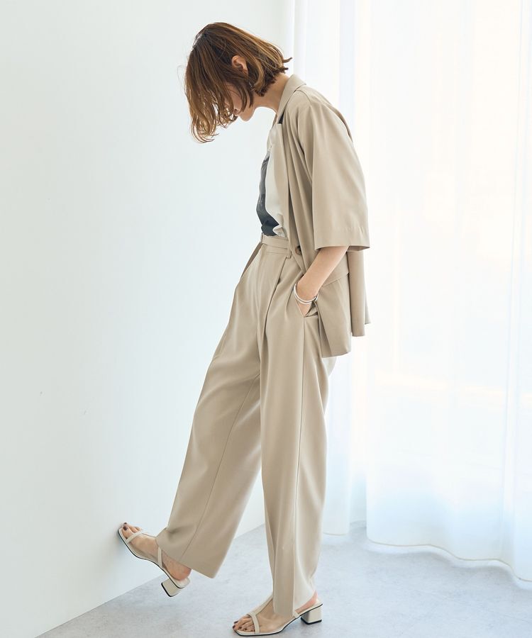 YECCA VECCA「ベルト付きタックストレートパンツ」|その他|