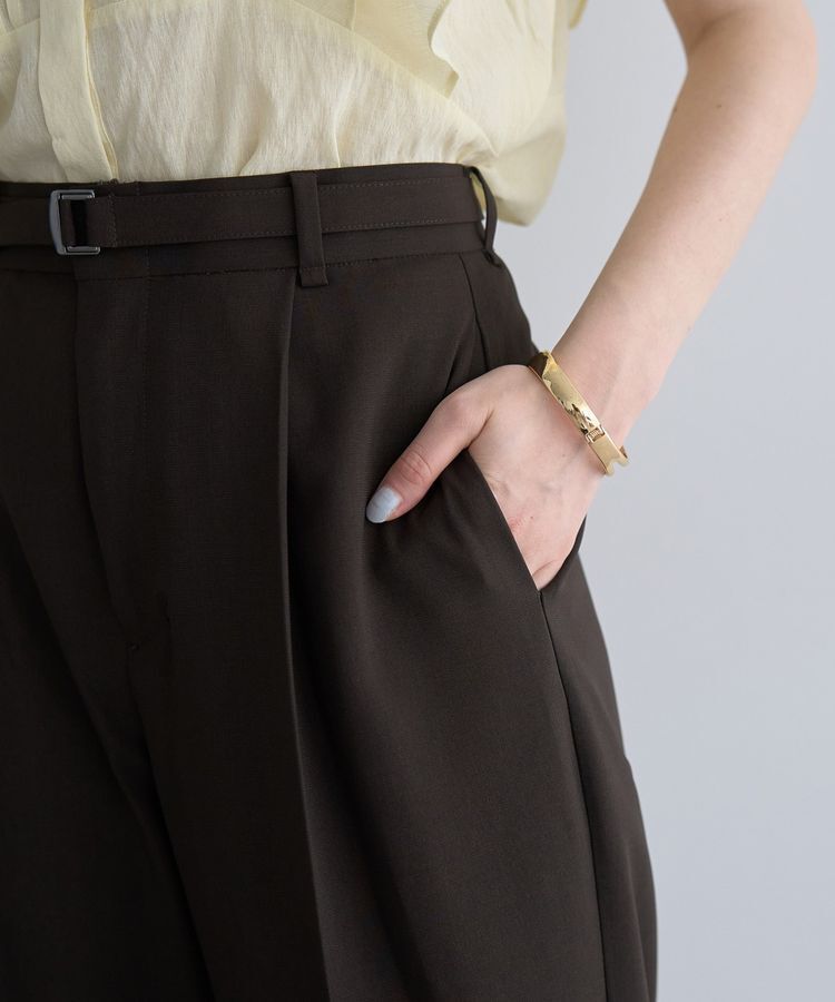 YECCA VECCA「ベルト付きタックストレートパンツ」|その他|