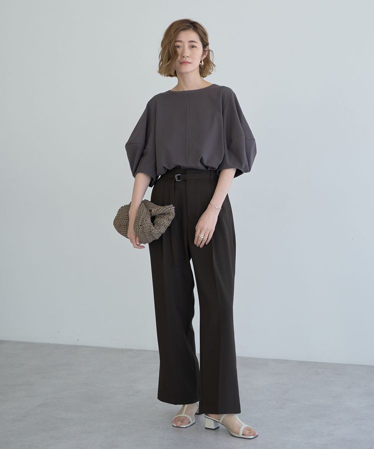 YECCA VECCA「ベルト付きタックストレートパンツ」|その他|