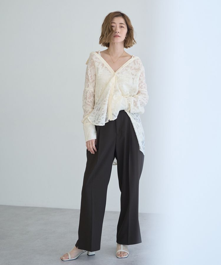 YECCA VECCA「ベルト付きタックストレートパンツ」|その他|