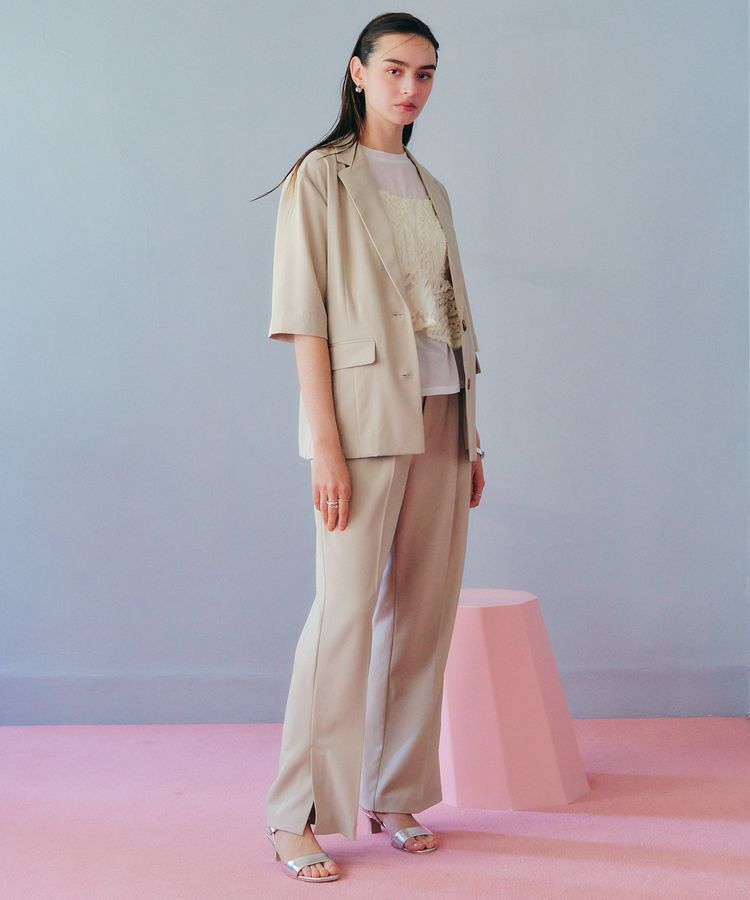 YECCA VECCA「ベルト付きタックストレートパンツ」|その他|