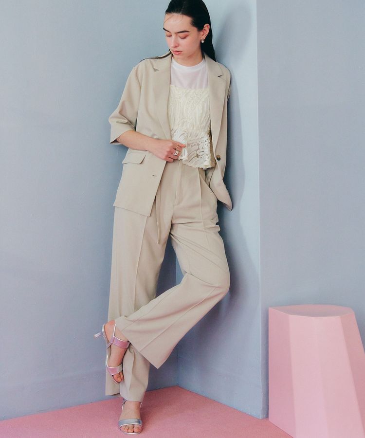 YECCA VECCA「ベルト付きタックストレートパンツ」|その他|