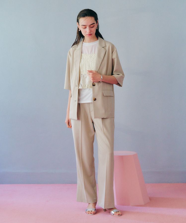 YECCA VECCA「ベルト付きタックストレートパンツ」|その他|