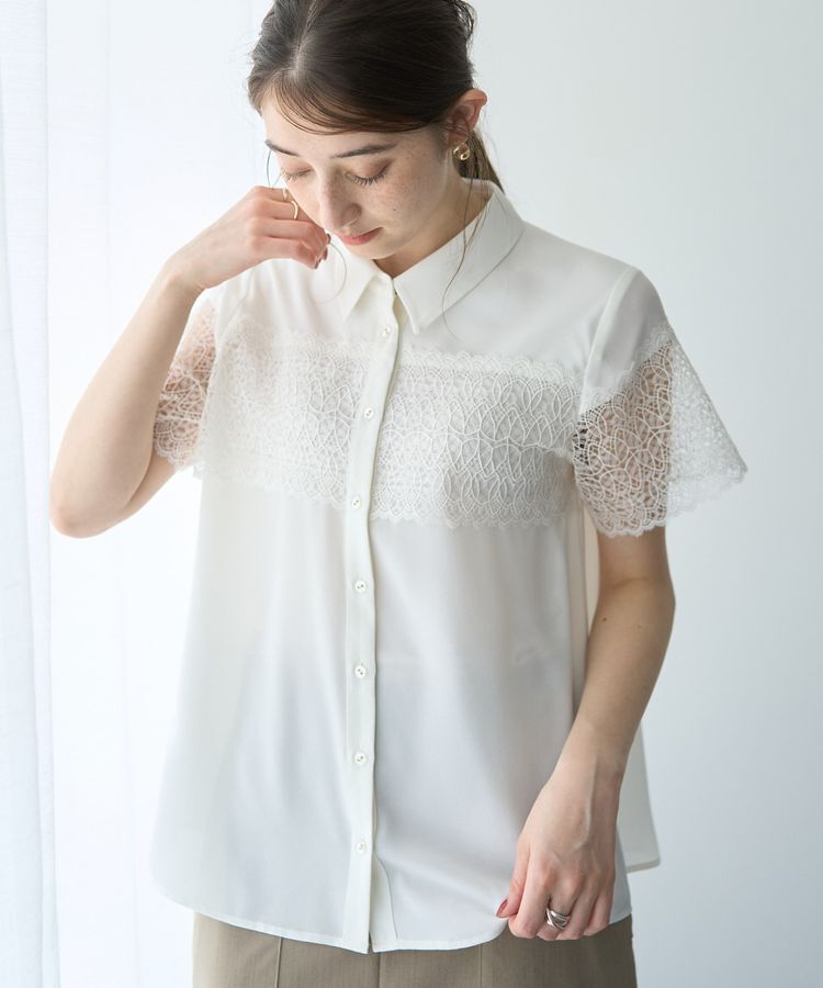 YECCA VECCA「レースMIXブラウス」|シャツ・ブラウス|