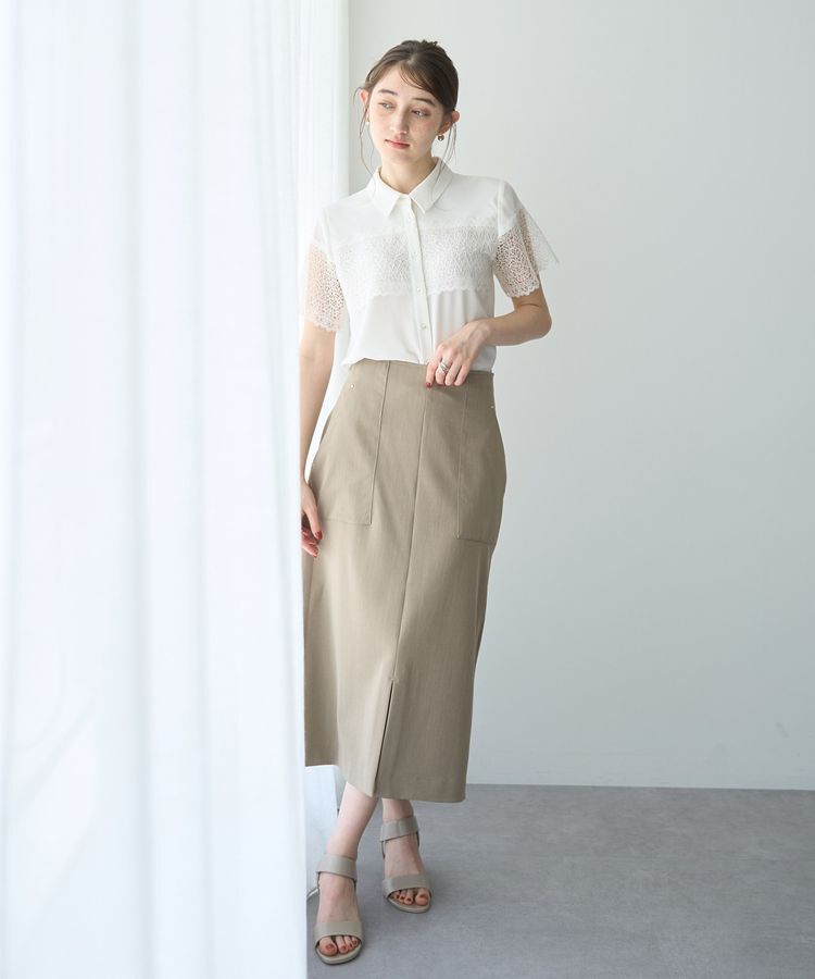 YECCA VECCA「レースMIXブラウス」|シャツ・ブラウス|