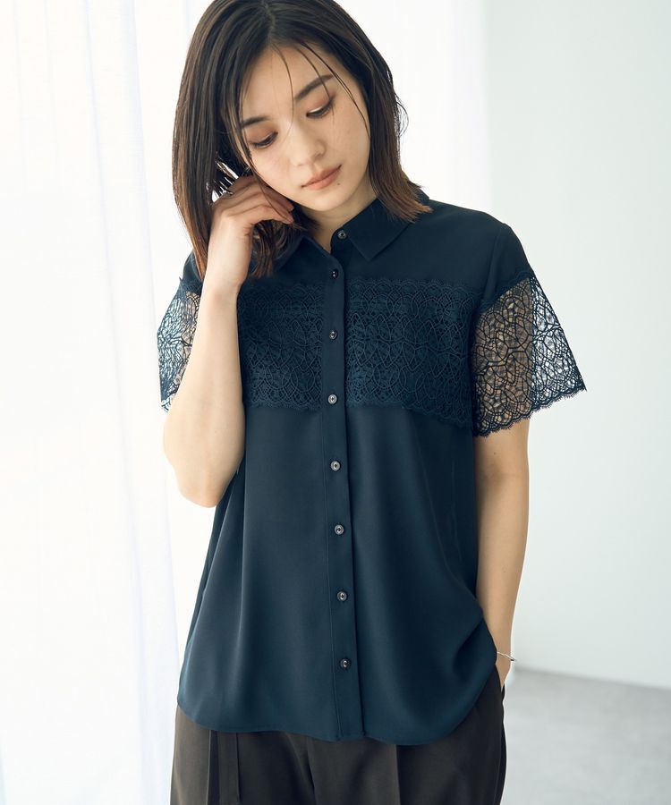 YECCA VECCA「レースMIXブラウス」|シャツ・ブラウス|