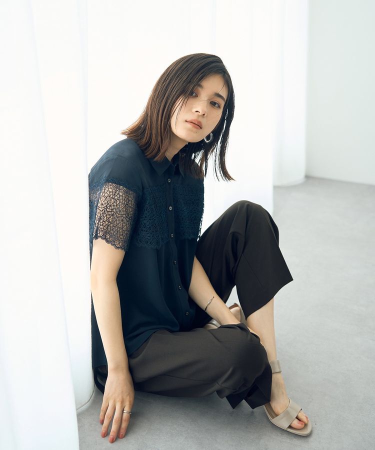 YECCA VECCA「レースMIXブラウス」|シャツ・ブラウス|
