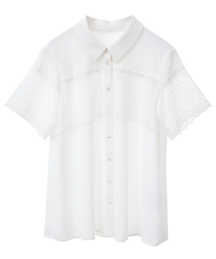 YECCA VECCA「レースMIXブラウス」|シャツ・ブラウス|