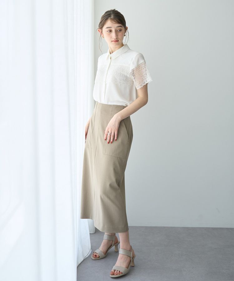YECCA VECCA「レースMIXブラウス」|シャツ・ブラウス|