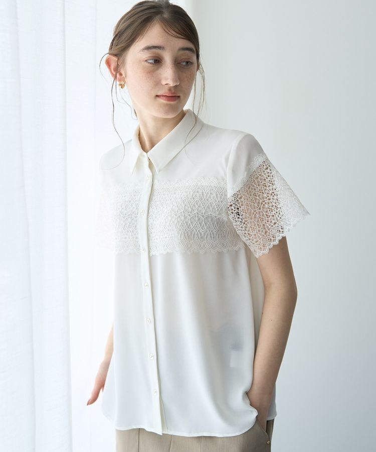YECCA VECCA「レースMIXブラウス」|シャツ・ブラウス|