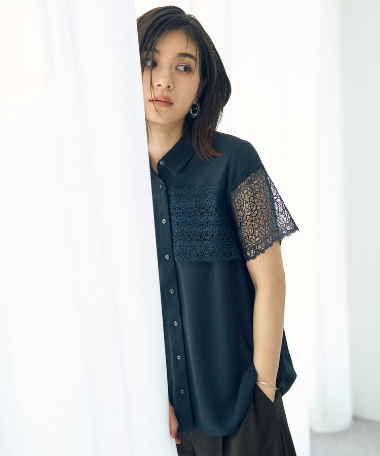 YECCA VECCA「レースMIXブラウス」|シャツ・ブラウス|