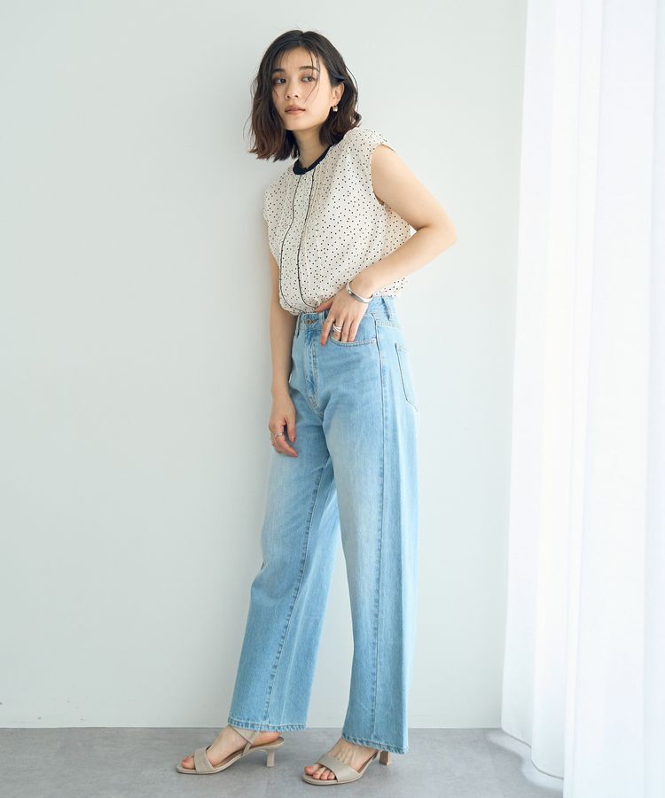 YECCA VECCA「配色タックデザインブラウス」|シャツ・ブラウス|