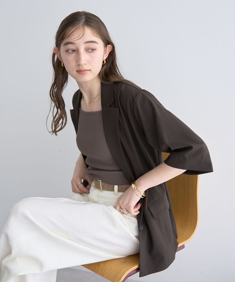 YECCA VECCA「ハーフスリーブジャケット」|テーラードジャケット|