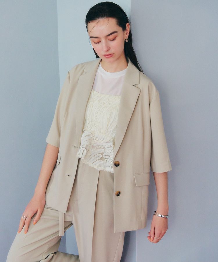 YECCA VECCA「ハーフスリーブジャケット」|テーラードジャケット|