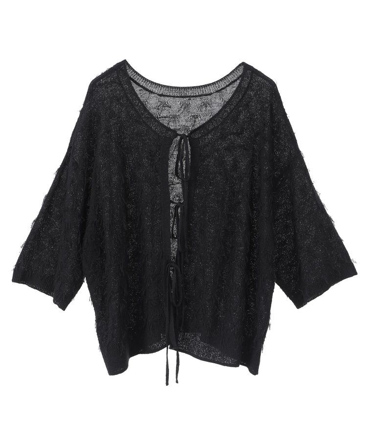 YECCA VECCA「2wayリボンフリンジニットカーディガン」|カーディガン|