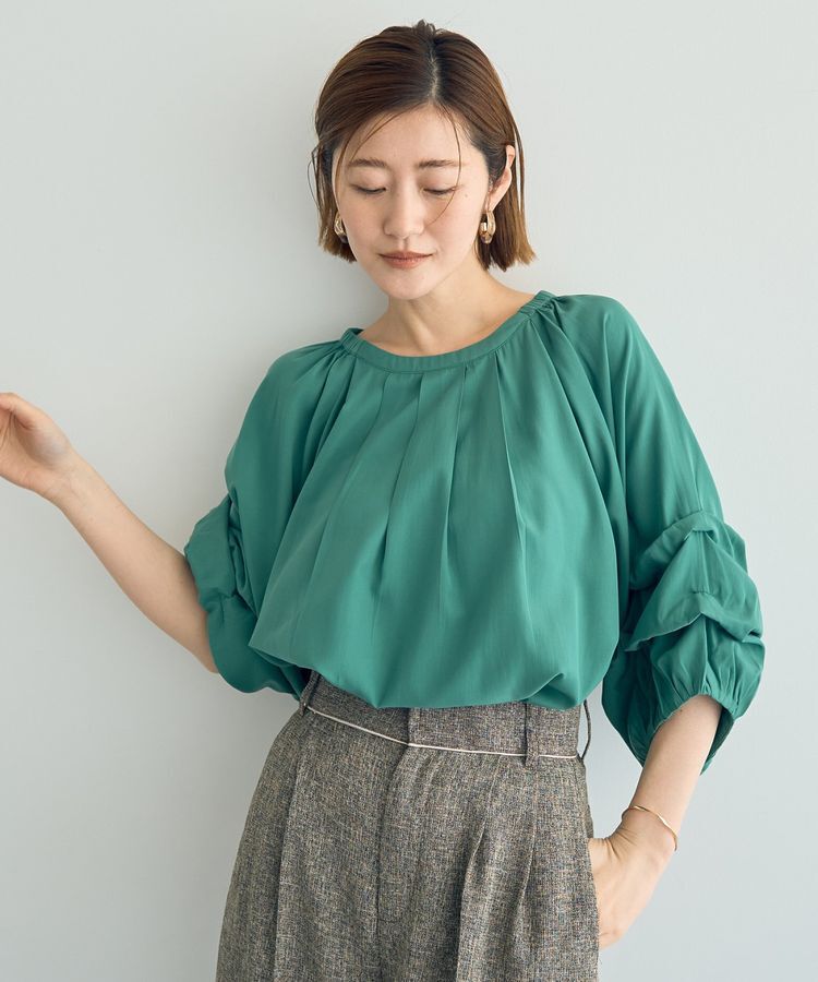 YECCA VECCA「ホイップスリーブブラウス」|シャツ・ブラウス|Green
