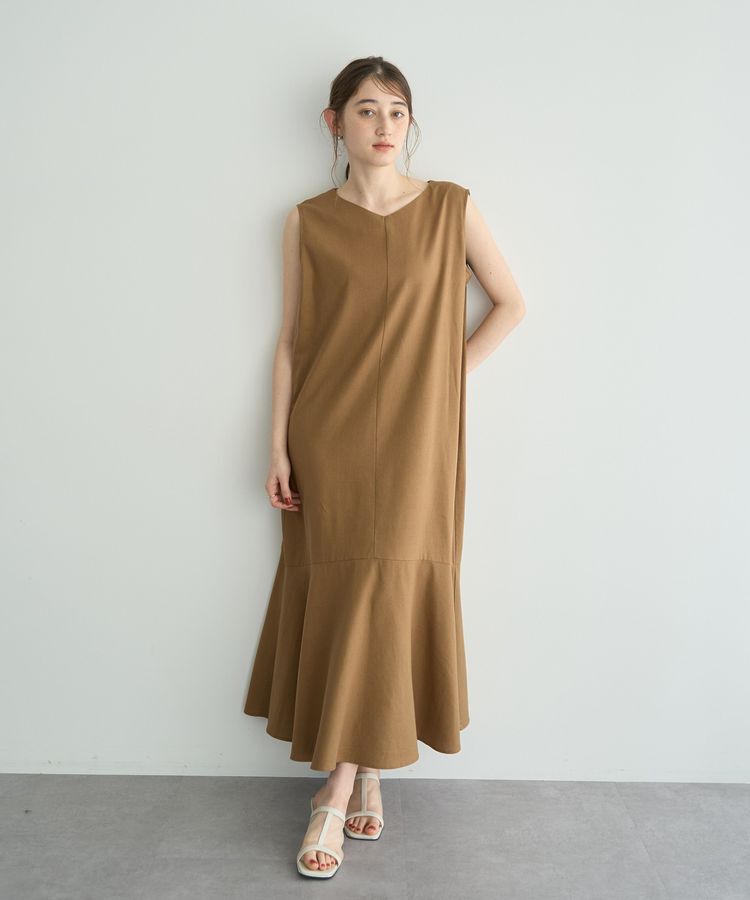 YECCA VECCA「レーヨン麻混レースアップワンピース」|ワンピース|