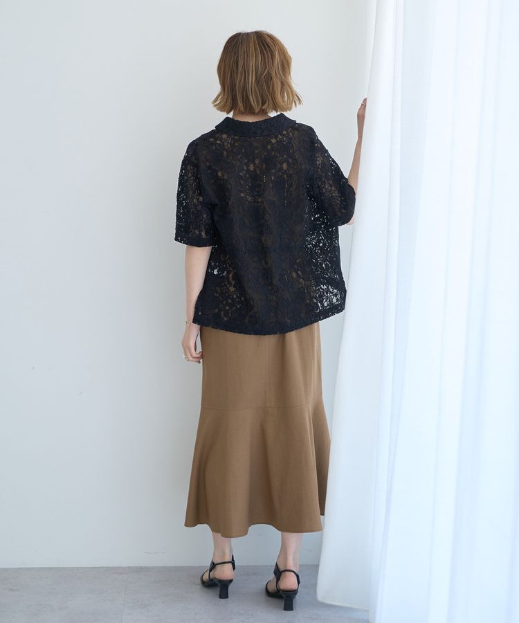 YECCA VECCA「レーヨン麻混レースアップワンピース」|ワンピース|