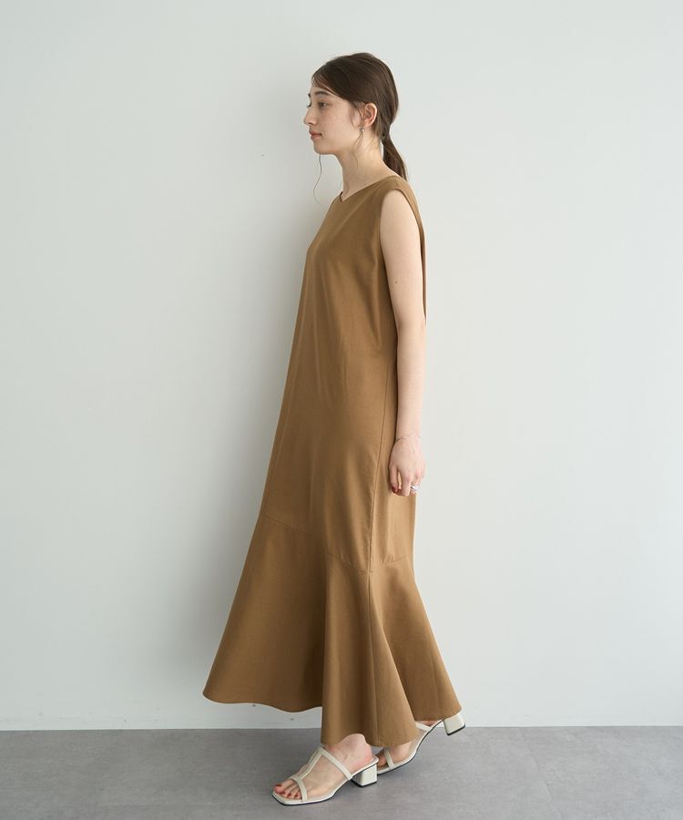 YECCA VECCA「レーヨン麻混レースアップワンピース」|ワンピース|