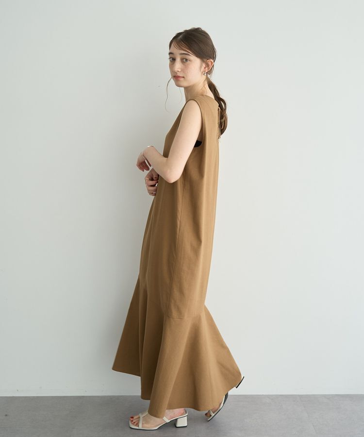 YECCA VECCA「レーヨン麻混レースアップワンピース」|ワンピース|