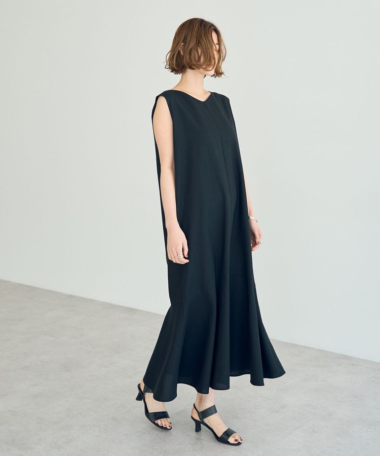 YECCA VECCA「レーヨン麻混レースアップワンピース」|ワンピース|