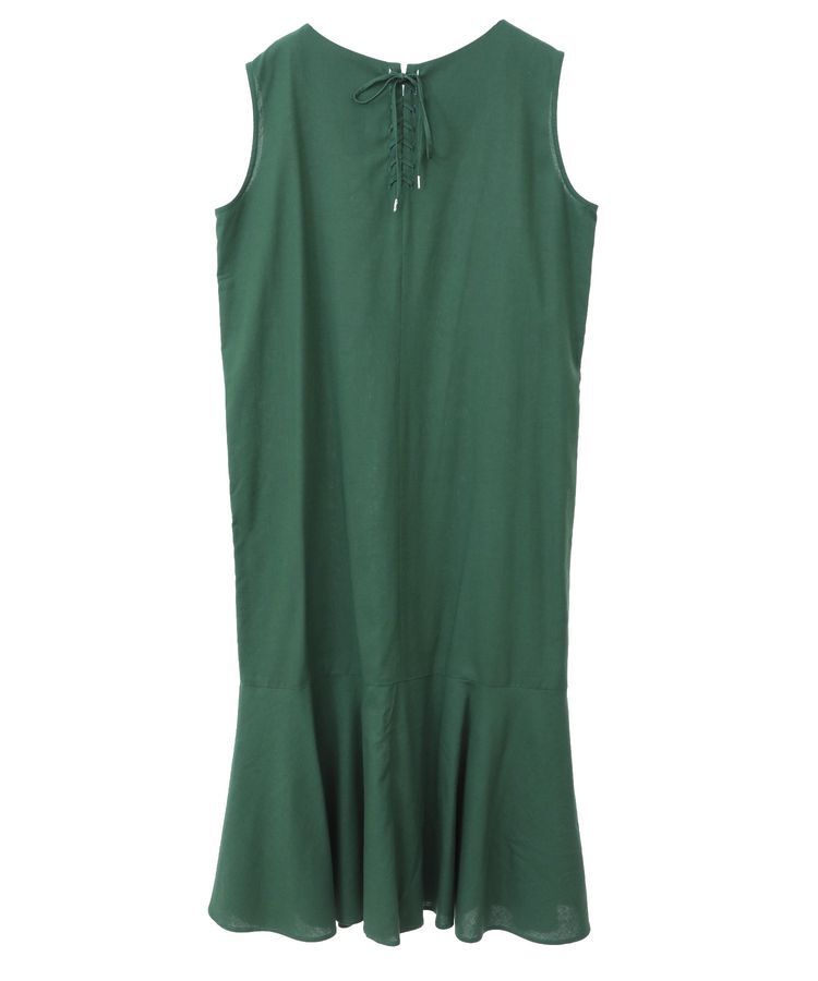 YECCA VECCA「レーヨン麻混レースアップワンピース」|ワンピース|