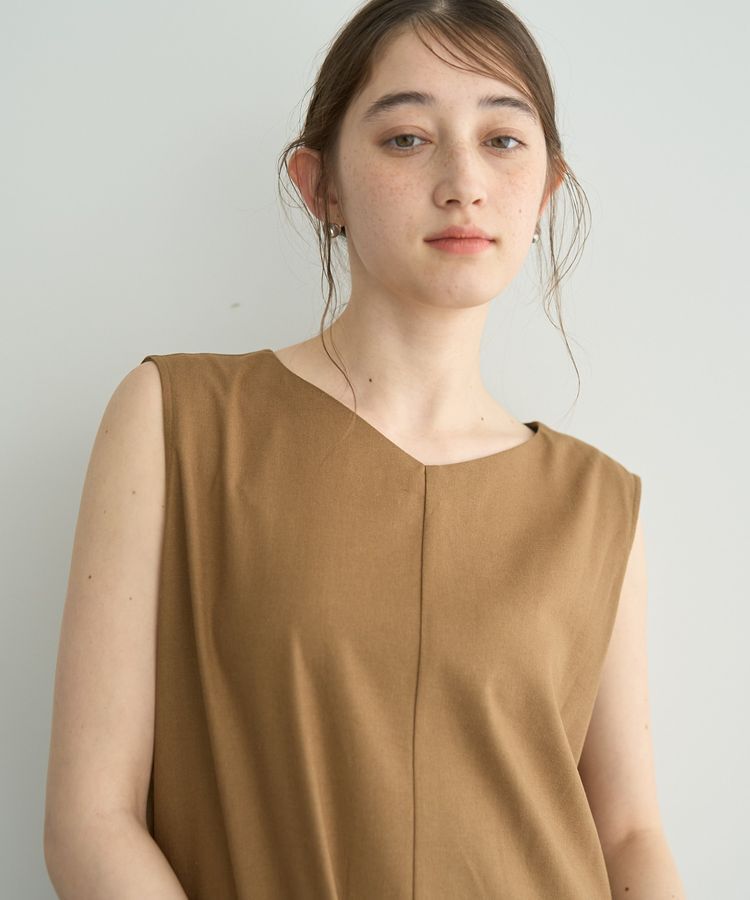 YECCA VECCA「レーヨン麻混レースアップワンピース」|ワンピース|