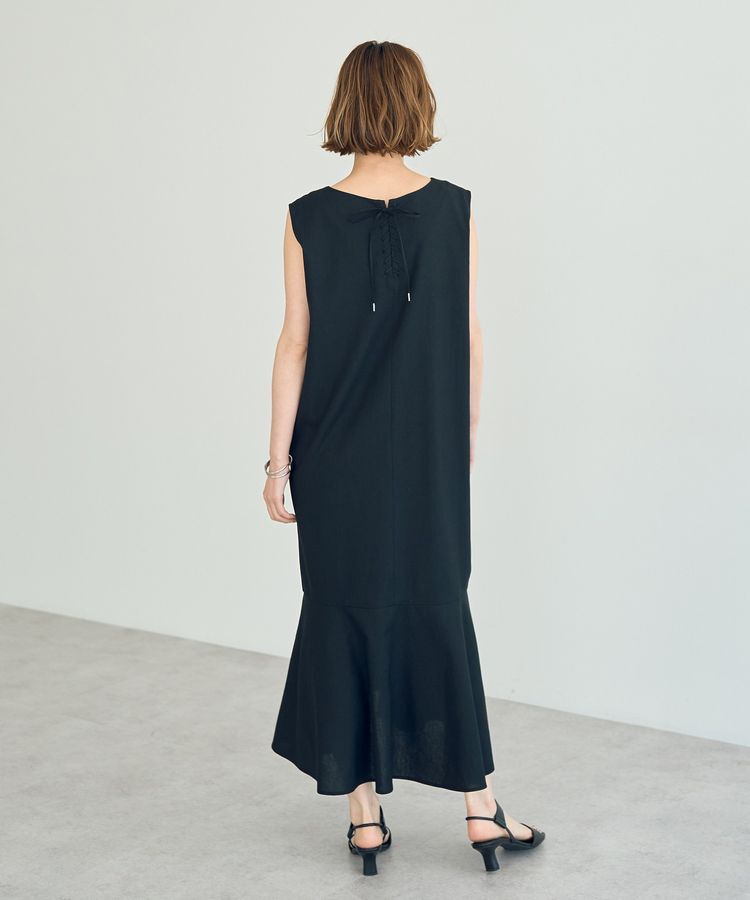 YECCA VECCA「レーヨン麻混レースアップワンピース」|ワンピース|