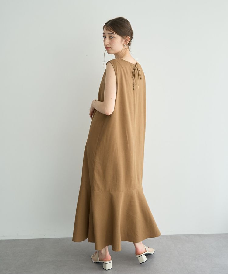 YECCA VECCA「レーヨン麻混レースアップワンピース」|ワンピース|